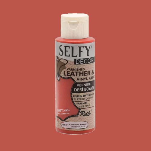 Rich Selfy Decor Vernikli Deri Boyası 120ml Kardinal Kırmızı - Kardinal Kırmızı