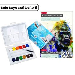 Sennelier - Sennelier Aquarelle Tablet Sulu Boya Seti 12li Defterli