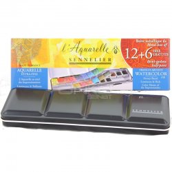 Sennelier - Sennelier Artist Sulu Boya Setleri 12+6 Yarım Tablet (1)