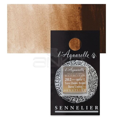 Sennelier Artist Tam Tablet Sulu Boya Yedek Seri 1 No:202 Burnt Umber - 202 Burnt Umber