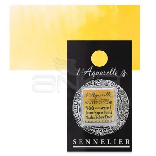 Sennelier Artist Tam Tablet Sulu Boya Yedek Seri 1 No:566 Naples Yellow Deep - 566 Naples Yellow Deep