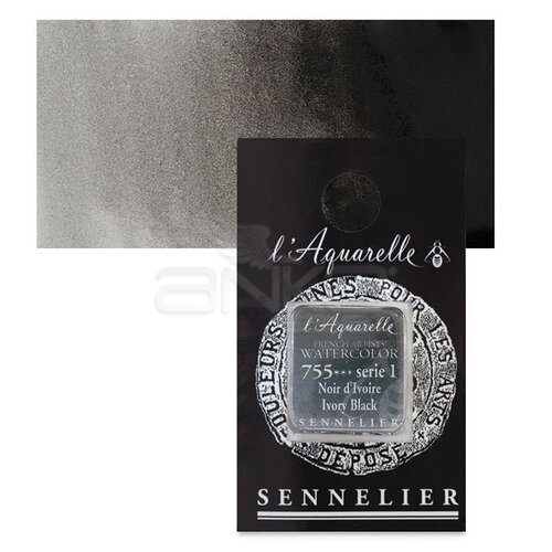 Sennelier Artist Tam Tablet Sulu Boya Yedek Seri 1 No:755 Lamp Black - 755 Lamp Black