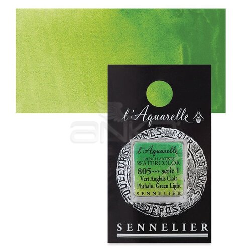Sennelier Artist Tam Tablet Sulu Boya Yedek Seri 1 No:805 Phthalo. Green Light - 805 Phthalo. Green Light