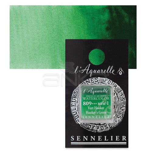 Sennelier Artist Tam Tablet Sulu Boya Yedek Seri 1 No:809 Hookers Green - 809 Hooker's Green