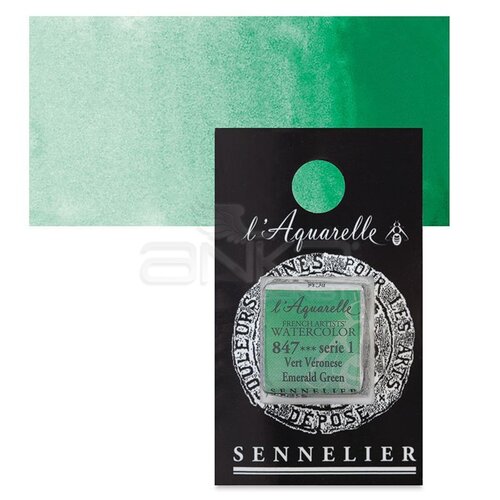 Sennelier Artist Tam Tablet Sulu Boya Yedek Seri 1 No:847 Emerald Green - 847 Emerald Green