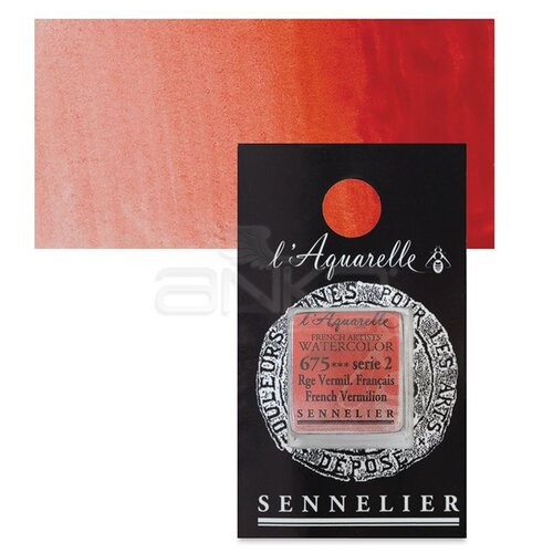 Sennelier Artist Tam Tablet Sulu Boya Yedek Seri 2 No:675 French Vermilion - 675 French Vermilion