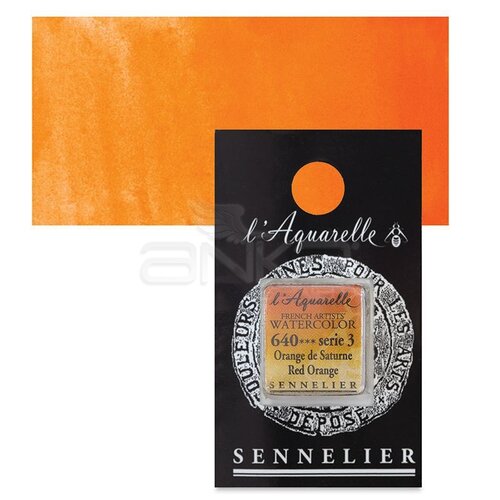 Sennelier Artist Tam Tablet Sulu Boya Yedek Seri 3 No:640 Red Orange - 640 Red Orange
