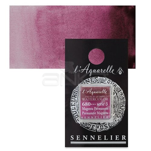 Sennelier Artist Tam Tablet Sulu Boya Yedek Seri 3 No:680 Perm Magenta - 680 Perm Magenta