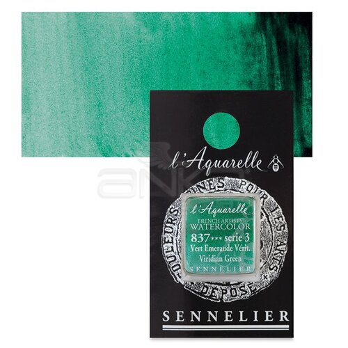 Sennelier Artist Tam Tablet Sulu Boya Yedek Seri 3 No:837 Viridian Green - 837 Viridian Green