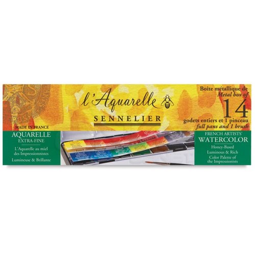 Sennelier Artists Sulu Boya Set 14 Renk Laquarelle French 1/1 Tablet 131615
