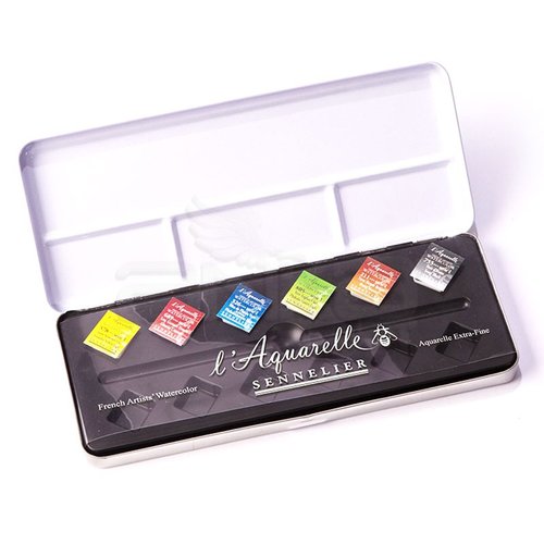 Sennelier Artists Sulu Boya Set 6 Renk Yarım Tablet N131608