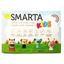Smarta - Smarta Kids 4 Renk Model Hamuru Okul Seti 4x70gr