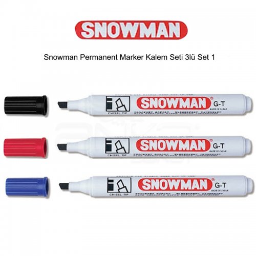 Snowman Permanent Marker Kalem Seti 3lü Set 1