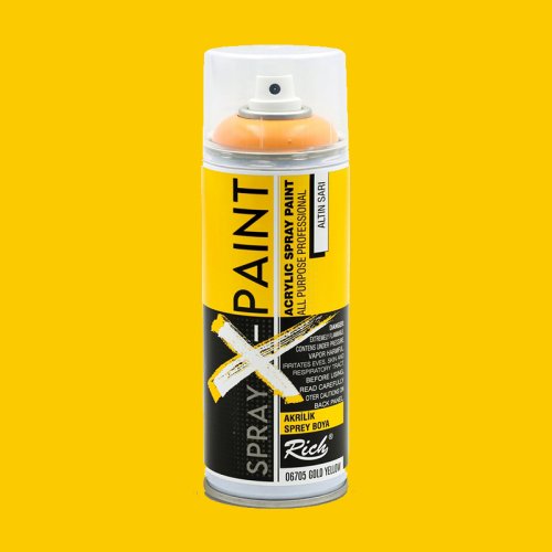 Rich Spray X-Paint Akrilik Sprey Boya 400ml Altın Sarı - Altın Sarı