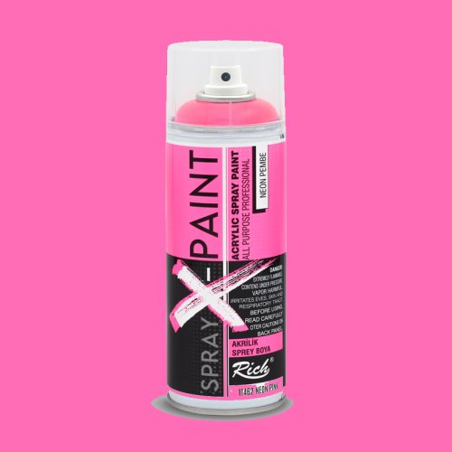 Rich Spray X-Paint Akrilik Sprey Boya 400ml Neon Pembe - Neon Pembe