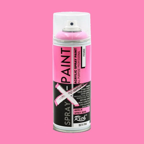 Rich Spray X-Paint Akrilik Sprey Boya 400ml Pembe - Pembe