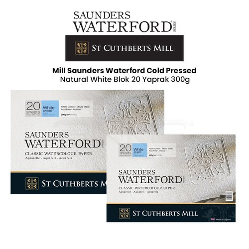 Saunders Waterford Cold Pressed Natural White Blok 20 Yaprak 300g