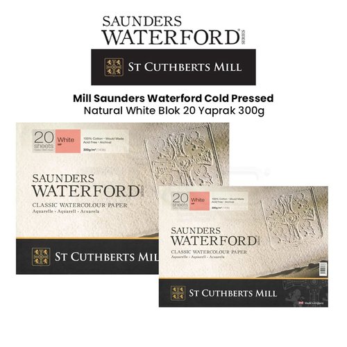 Saunders Waterford Hot Pressed Natural White Blok 20 Yaprak 300g
