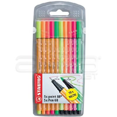 Stabilo Point 88 + Pen 68 Neon 10lu Paket