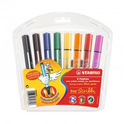 Stabilo - Stabilo Scribbi Yaylı Keçeli Boya Takımı 8 Renk