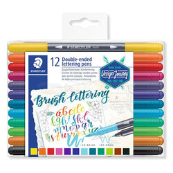 Staedtler Brush Lettering Çift Taraflı Fırça Uçlu Kalem 12li 3004 TB12 - Thumbnail