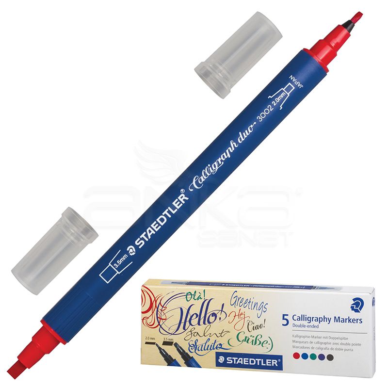 Staedtler - Staedtler Çift Taraflı Kaligrafi Kalemi 5li 2mm-3.5mm 3002 C5 (1)