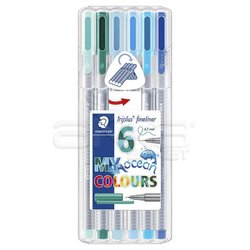 Staedtler Triplus Fineliner İnce Uçlu Keçeli Kalem 0.3mm 6lı Ocean - Thumbnail