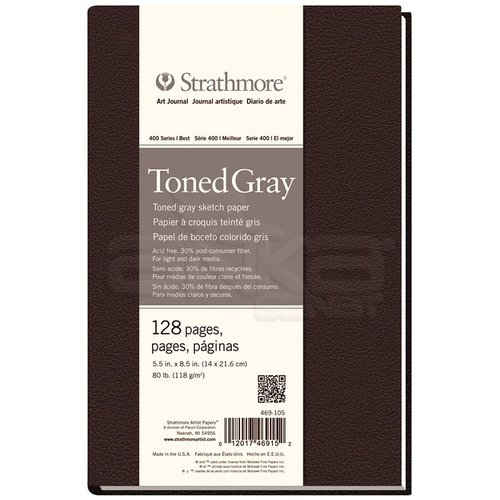Strathmore Toned Gray Hardbound 128 Sayfa 118g 400 Series