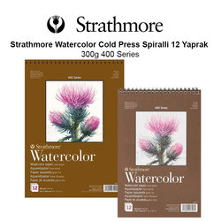 Strathmore - Strathmore Watercolor Cold Press Spiralli 12 Yaprak 300g 400 Series