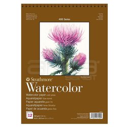 Strathmore - Strathmore Watercolor Cold Press Spiralli 12 Yaprak 300g 400 Series (1)