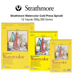 Strathmore - Strathmore Watercolor Cold Press Spiralli 12 Yaprak 300g 300 Series