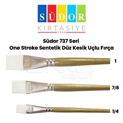 Südor - Südor 737 Seri One Stroke Sentetik Düz Kesik Uçlu Fırça
