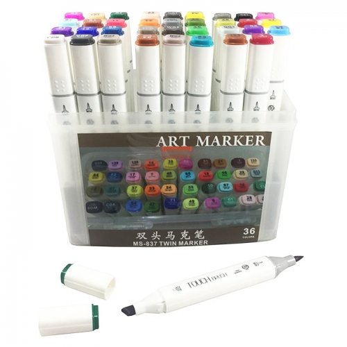 Superior Çift Uçlu Art Marker MS-837 36lı Set Plastik Kutu