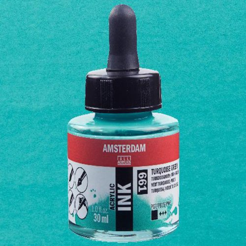 Talens Amsterdam Acrylic Ink 30ml 661 Turquoise Green - 661 Turquoise Green