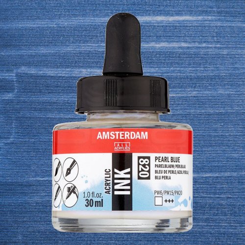 Talens Amsterdam Acrylic Ink 30ml 820 Pearl Blue - 820 Pearl Blue