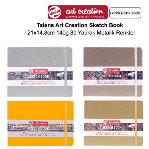 Talens Art Creation Sketch Book 21x14,8cm 140g 80 Yaprak Metalik Renkler