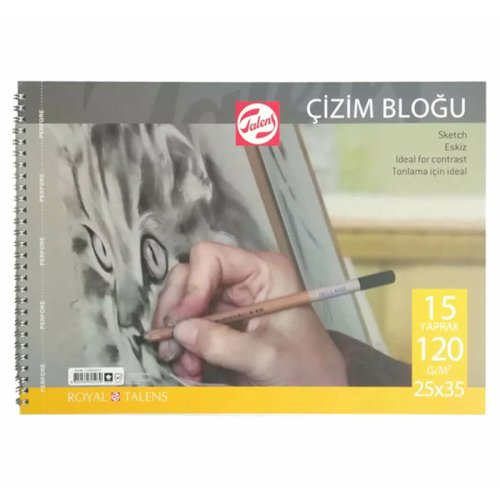 Talens Çizim Bloğu Spiralli 120g 15 Yaprak 25x35cm - 25x35cm