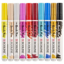 Talens - Talens Ecoline Brush Pen 10lu Set Stilist 9808 (1)