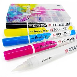 Talens Ecoline Brush Pen 5li Set Ana Renkler - Thumbnail