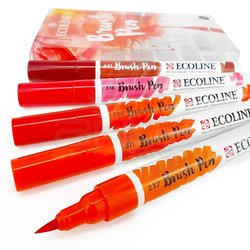 Talens Ecoline Brush Pen 5li Set Kırmızı Tonlar - Thumbnail