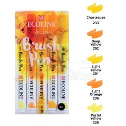Talens - Talens Ecoline Brush Pen 5li Set Sarı Tonlar