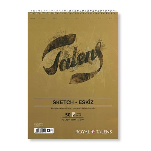 Talens Sketch Eskiz Defteri A3 50 Yaprak 90g Üstten Spiralli 
