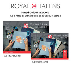 Talens Toned Colour Mix Cold Çok Amaçlı Sanatsal Blok 180g 50 Yaprak - Thumbnail