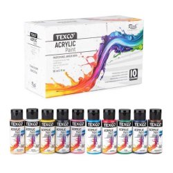 Rich - Texco Akrilik Boya Seti 10 Renk x 60ml Ana Renkler 19911