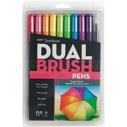 Tombow - Tombow Dual Brush Pen 10lu Bright Palette