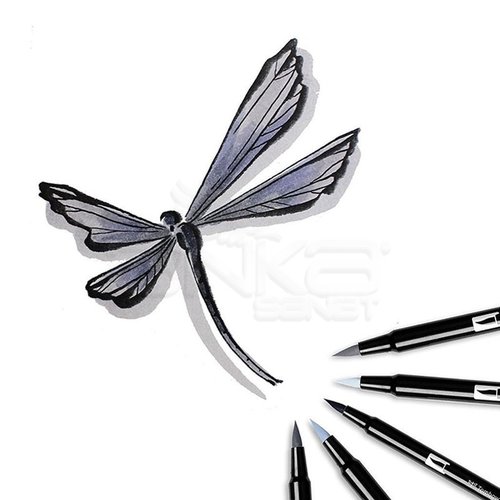 Tombow Dual Brush Pen 10lu Grayscale Palette