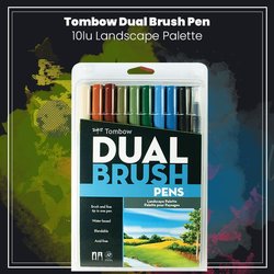 Tombow - Tombow Dual Brush Pen 10lu Landscape Palette (1)