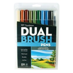 Tombow - Tombow Dual Brush Pen 10lu Landscape Palette