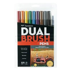 Tombow Dual Brush Pen 10lu Muted Palette - Thumbnail