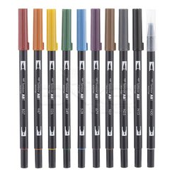 Tombow Dual Brush Pen 10lu Muted Palette - Thumbnail